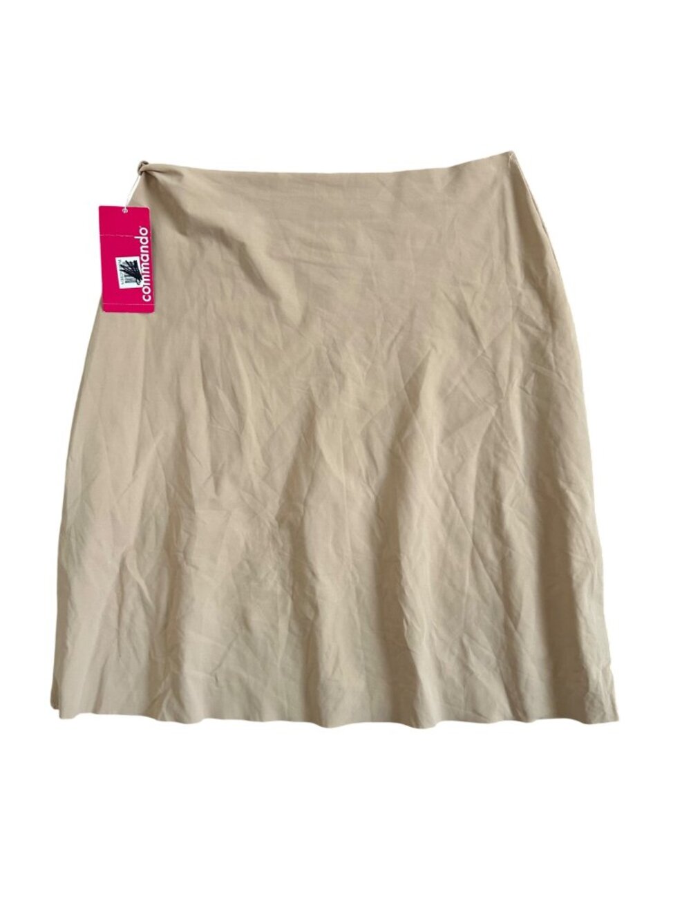 Commando Women's Sz S/M Beige Microfiber Half Slip  Skirt Nylon Blend